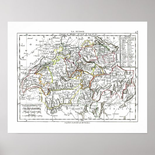 Poster Carte 1806 - La Suisse (Devant)