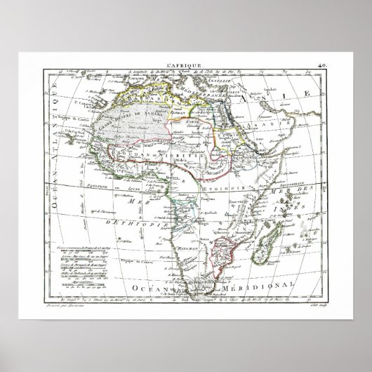 Poster Carte 1806 - L'Afrique (Devant)