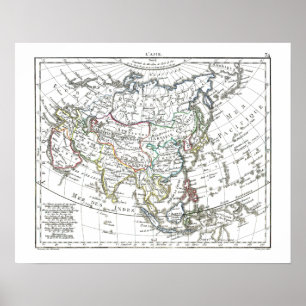 Poster Carte 1806 - L'Asie