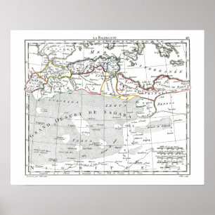 Poster Carte 1806 - L'Barbarie