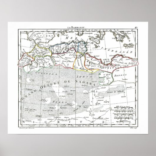 Poster Carte 1806 - L'Barbarie (Devant)