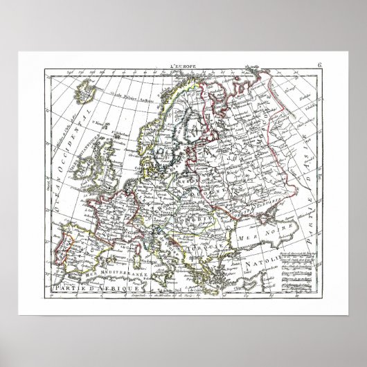 Poster Carte 1806 - L'Europe (Devant)