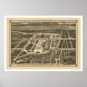 Poster Carte 1883 d'Exposition universelle de Manhattan