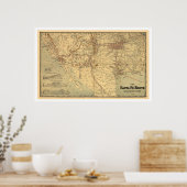 Poster Carte 1888 du chemin de fer père Noël Fé (Cuisine)