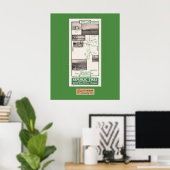 Poster Carte 1914, lac Fallen Leaf et Tallac (Bureau à domicile)