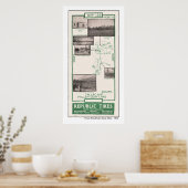 Poster Carte 1914, lac Fallen Leaf et Tallac (Cuisine)