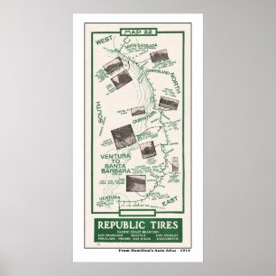 Poster Carte 1914, Père Noël Barbara à Ventura