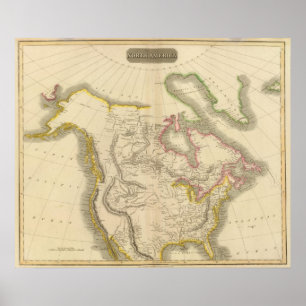 Poster Carte 2 de l'Amérique du Nord