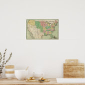 Poster Carte 2 des États-Unis (Cuisine)