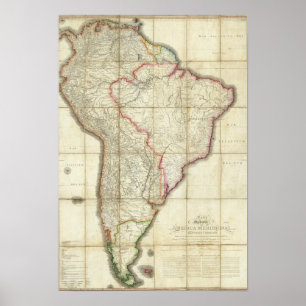 Poster Carte 3 de l'Amérique du Sud