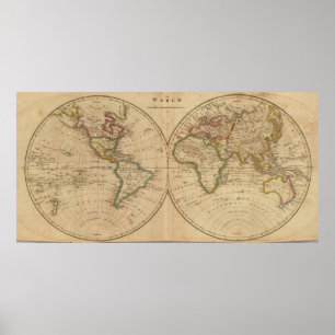 Poster Carte 3 du monde