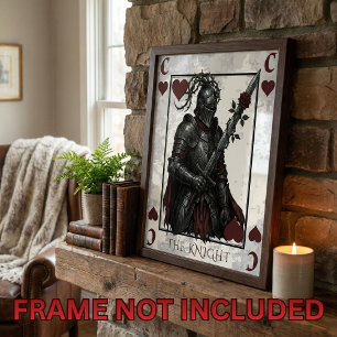 Poster Carte à jouer Chevalier gothique de Cœur Fantasy s