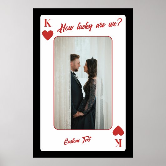 Poster Carte à jouer photo personnalisée | Quelle chance (Devant)