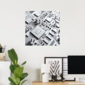 Poster Carte Abstraite (Bureau à domicile)