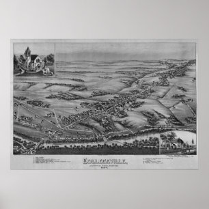 Poster Carte aérienne 1894 Collegeville PA Pennsylvanie