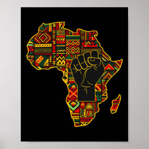 Poster Carte Africaine Premier Mois d'Histoire Noire Célé