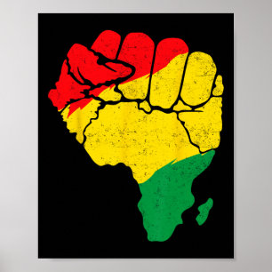 Poster Carte Africaine Première Unité Junetten Pride Blac