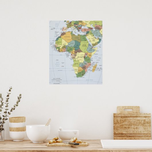 Poster Carte Afrique (Cuisine)