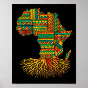 Poster Carte Afrique Racines Afrique Melanin Junetdix