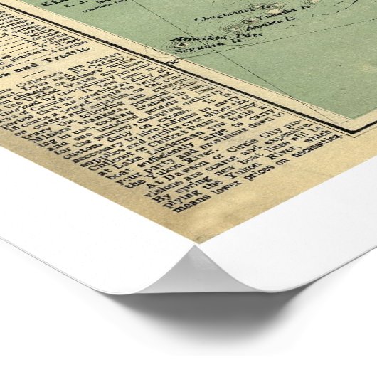 Poster Carte Alaska Gold Fields 1897 (Coin)