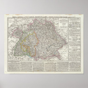 Poster Carte Allemagne