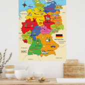 Poster Carte Allemagne (Cuisine)