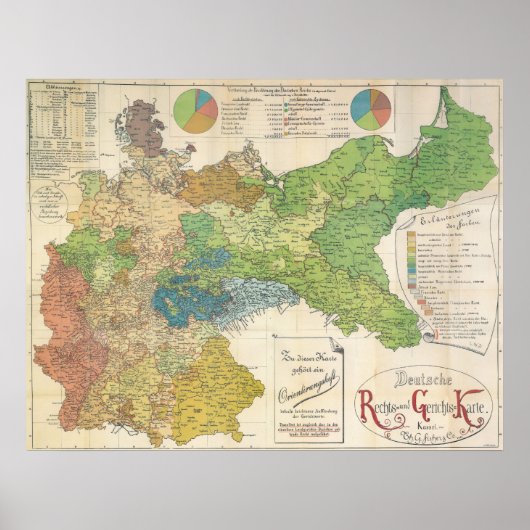 Poster Carte allemande 1895 - Allemagne (Devant)