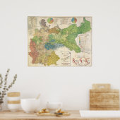 Poster Carte allemande 1895 - Allemagne (Cuisine)