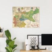 Poster Carte allemande 1895 - Allemagne (Bureau à domicile)