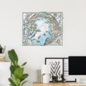 Poster Carte allemande du pôle Nord (1891) (Bureau à domicile)