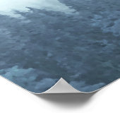 Poster Carte alphabétique de la forêt de pin bleu foncé (Coin)