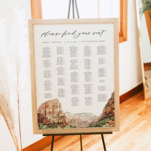 Poster Carte alphabétique des sièges du parc national ZIO