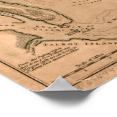 Poster Carte Amelia Island, Floride 1770 (Coin)