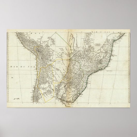 Poster Carte américaine gravée section centrale (Devant)