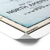 POSTER CARTE : AMÉRIQUE DU NORD, 1890 (Coin)