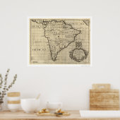 Poster Carte Amérique du Sud 1700 (Cuisine)