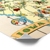 Poster Carte amusante Iowa (Coin)