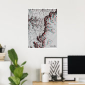 Poster Carte Anaglyph - Géoparc utiliser des lunettes 3D (Bureau à domicile)