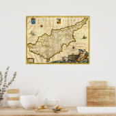 Poster Carte ancienne de Chypre (Cuisine)