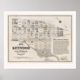 Poster Carte ancienne de Kenwood Californie