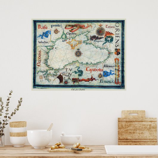 Poster Carte ancienne de la mer Noire (Cuisine)