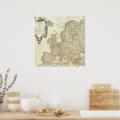Poster Carte ancienne de l'Europe (Cuisine)