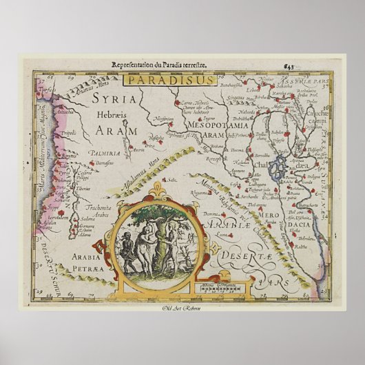 Poster Carte ancienne du "Paradis" (Devant)