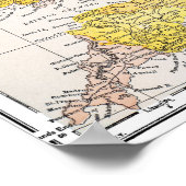 POSTER CARTE : ANGLETERRE ET ALLES (Coin)