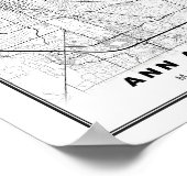 Poster Carte Ann Arbor (Coin)