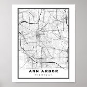 Poster Carte Ann Arbor (Devant)