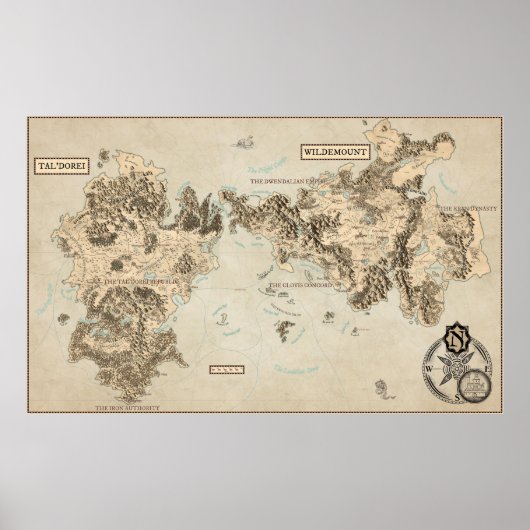 Poster Carte annotée de l'Exandrie orientale (Devant)