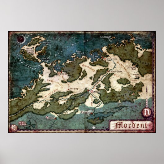 Poster Carte annotée de Mordent (Ravenloft) (Devant)