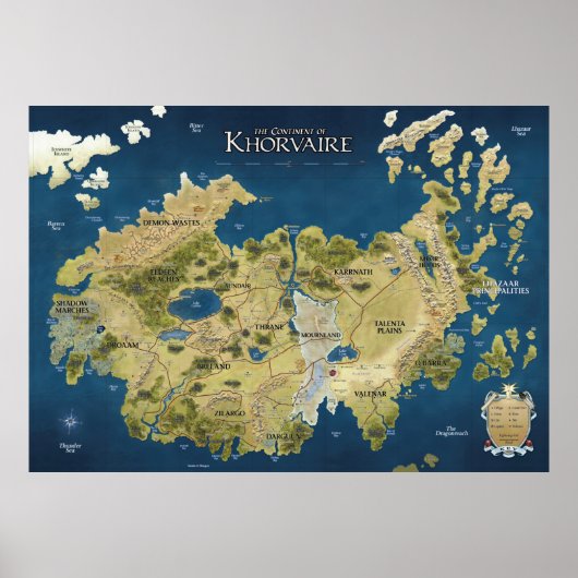 Poster Carte annotée du Khorvaire (Eberron) (Devant)