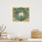 Poster Carte Antarctique 1912 (Cuisine)